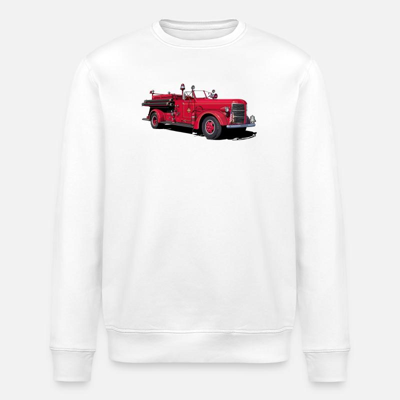 Feuerwehrauto Oldtimer - Stanley/Stella Unisex Bio-Sweatshirt ROLLER - Weiß