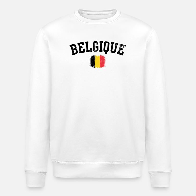 Pinselstrich der belgischen Flagge - Stanley/Stella Unisex Bio-Sweatshirt ROLLER - Weiß