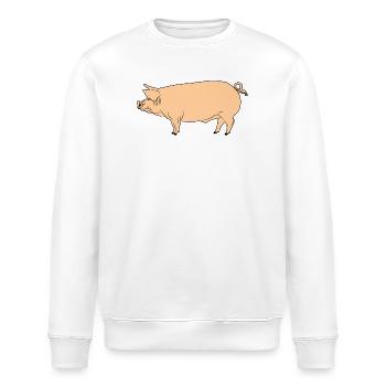 Rosa Schwein - Stanley/Stella Unisex Bio-Sweatshirt ROLLER - Weiß - Vorne - Nik (191cm)