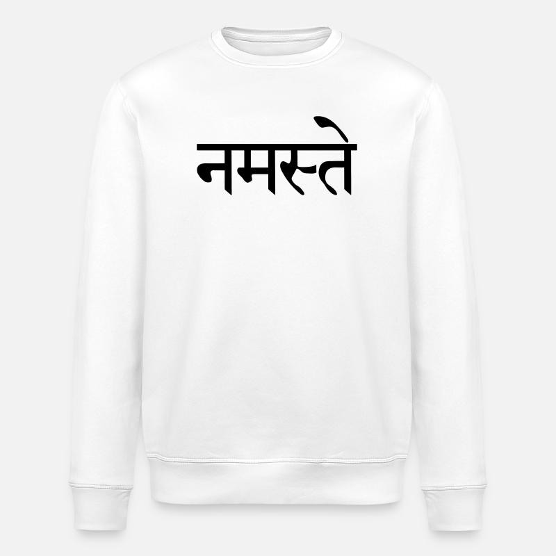 Namaste Sanskrit geschrieben - Stanley/Stella Unisex Bio-Sweatshirt ROLLER - Weiß