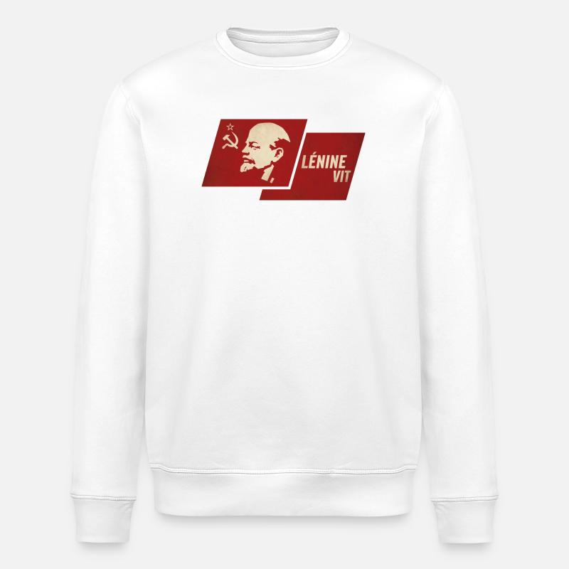 Lenin sah Flagge - Stanley/Stella Unisex Bio-Sweatshirt ROLLER - Weiß