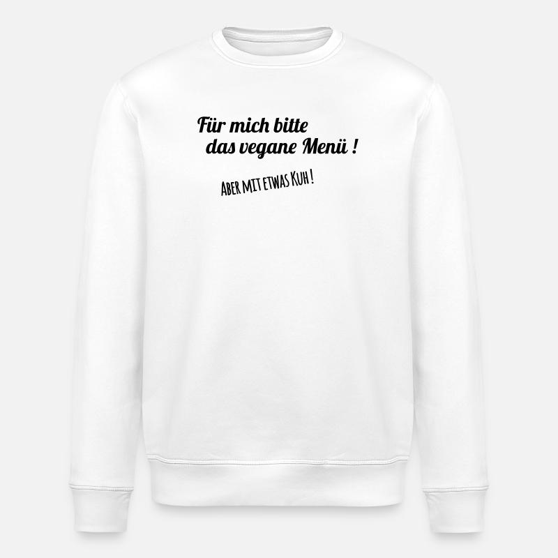 Vegan mit Kuh - Stanley/Stella Unisex Bio-Sweatshirt ROLLER - Weiß