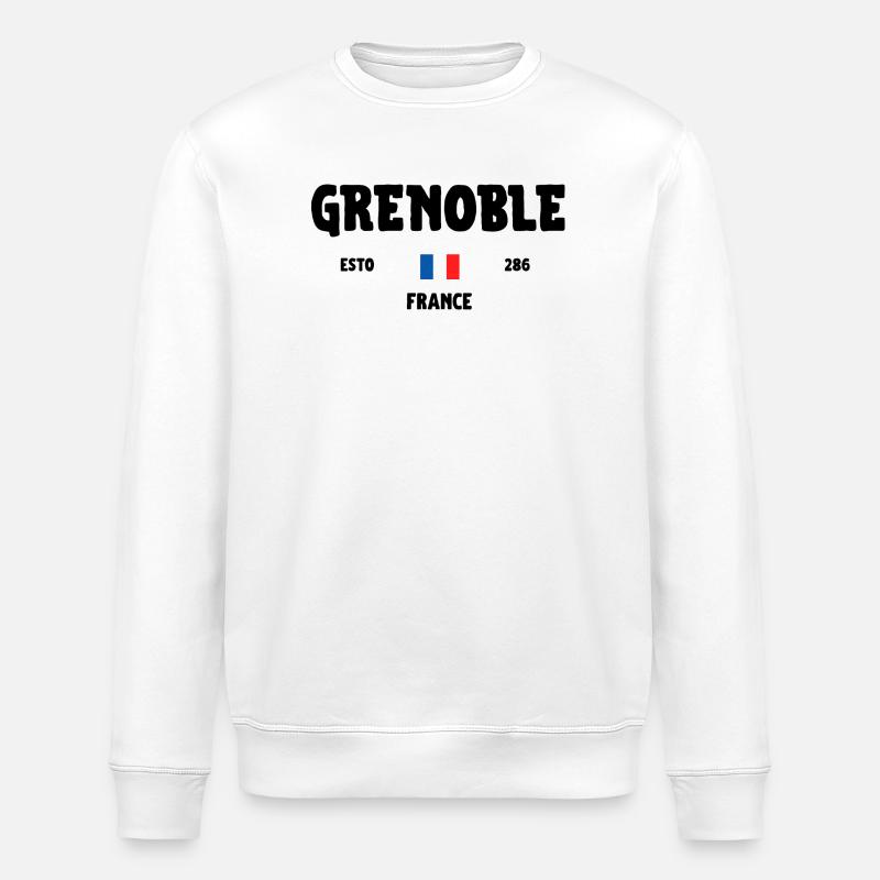 Grenoble, Frankreich, Champ/Grenoble, Frankreich - Stanley/Stella Unisex Bio-Sweatshirt ROLLER - Weiß