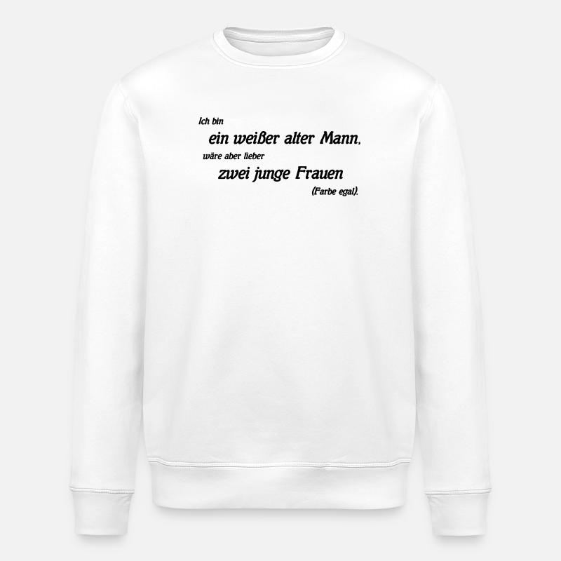 white old man - Stanley/Stella ROLLER Unisex Organic Sweatshirt - white