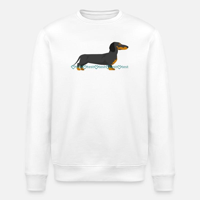 Dachshund silhouette with watermark pattern - Stanley/Stella ROLLER Unisex Organic Sweatshirt - white