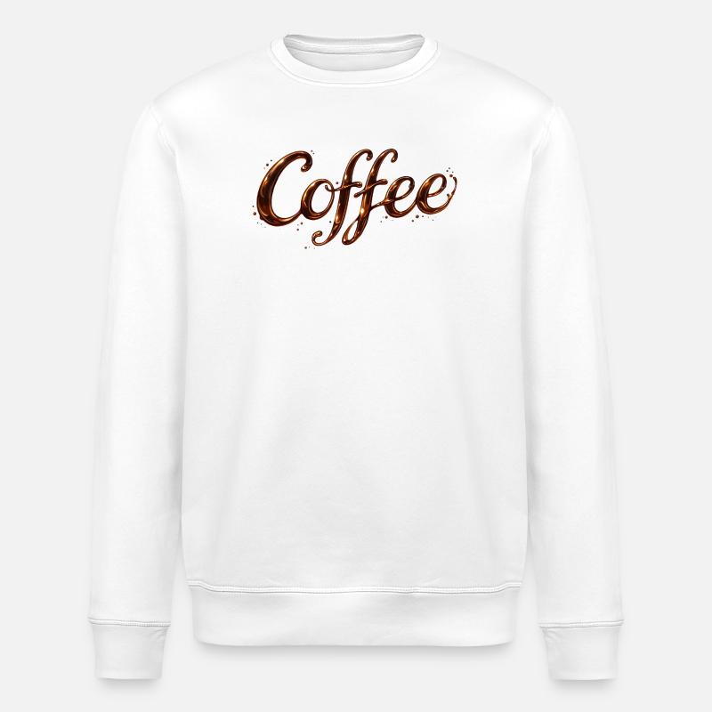 Coffee Lettering Coffee Illustration - Stanley/Stella ROLLER Unisex Organic Sweatshirt - white