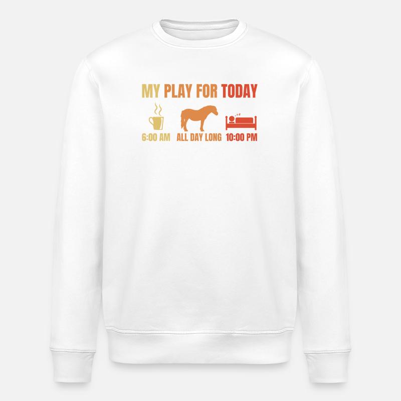 Chevaux de café endormis - Sweat bio ROLLER Stanley/Stella Unisexe - blanc