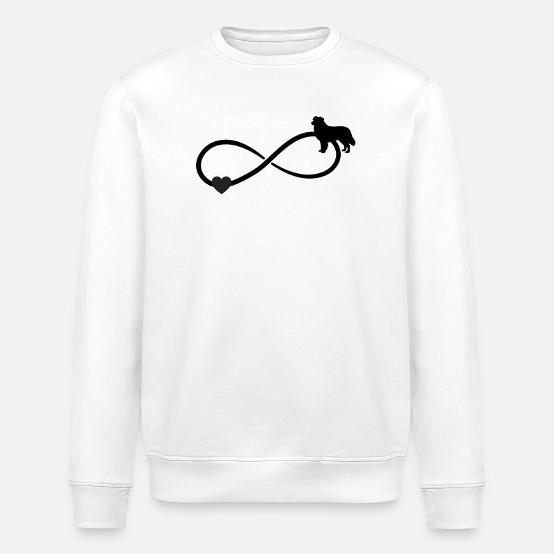 Australian Shepherd Heart Infinity - Stanley/Stella ROLLER Unisex Organic Sweatshirt - white