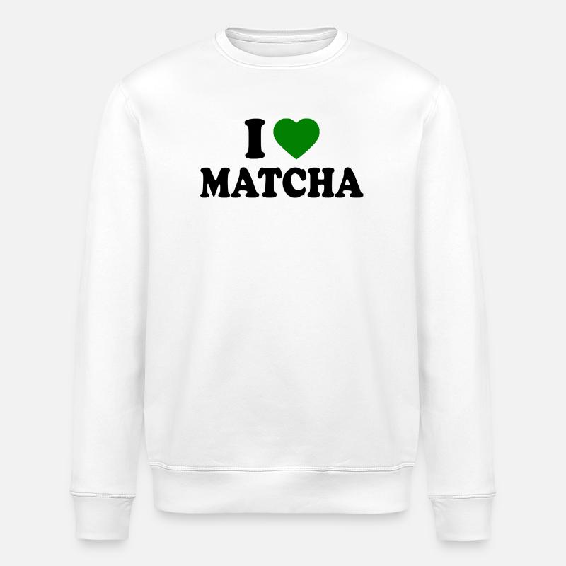 I love matcha  - Stanley/Stella Unisex Bio-Sweatshirt ROLLER - Weiß
