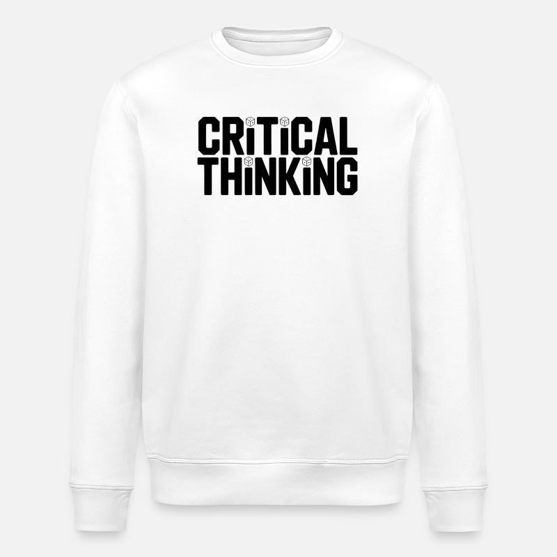 Critical Thinking Pen and Paper - Stanley/Stella ROLLER Unisex Organic Sweatshirt - white