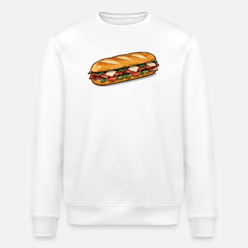 Knuspriger HotDog Comicstil - Stanley/Stella Unisex Bio-Sweatshirt ROLLER - Weiß