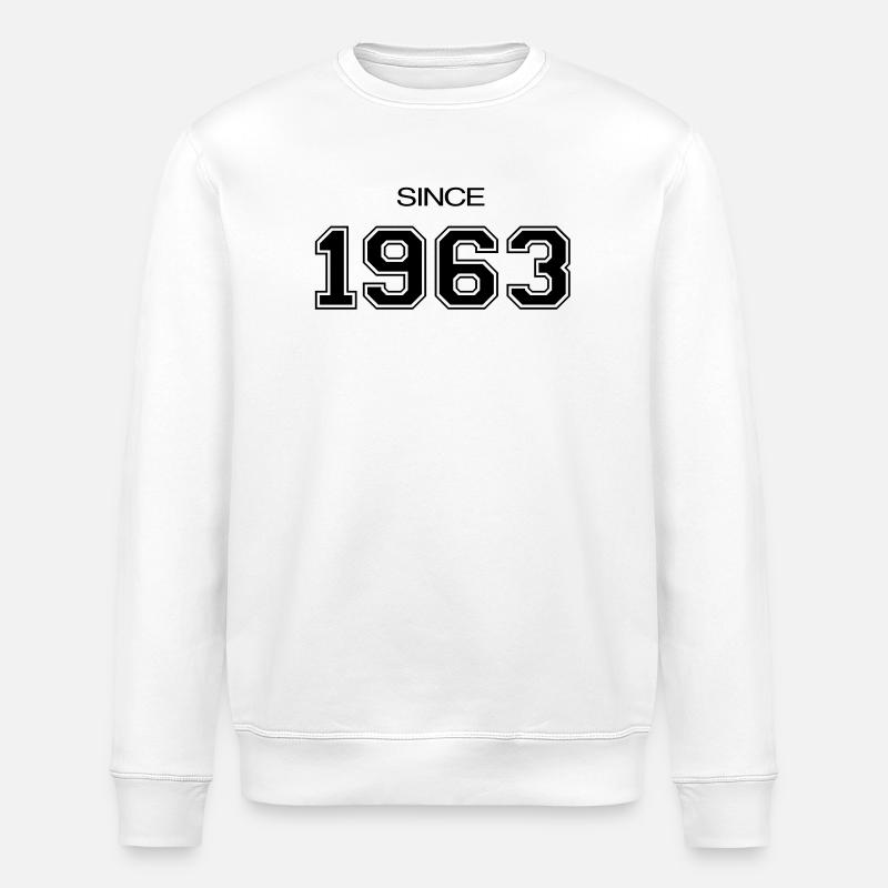 1963 birthday gift - Stanley/Stella ROLLER Unisex Organic Sweatshirt - white