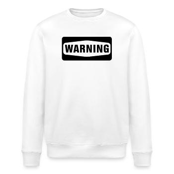 Warning - Stanley/Stella ROLLER Unisex Organic Sweatshirt - white - Front - Nik (191cm)