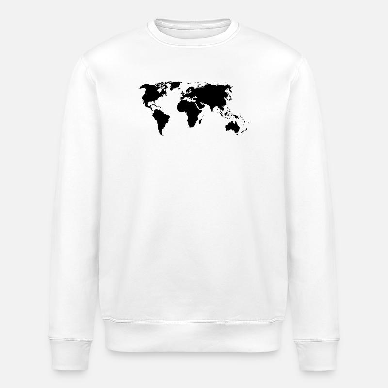 weltkarte - Stanley/Stella Unisex Bio-Sweatshirt ROLLER - Weiß