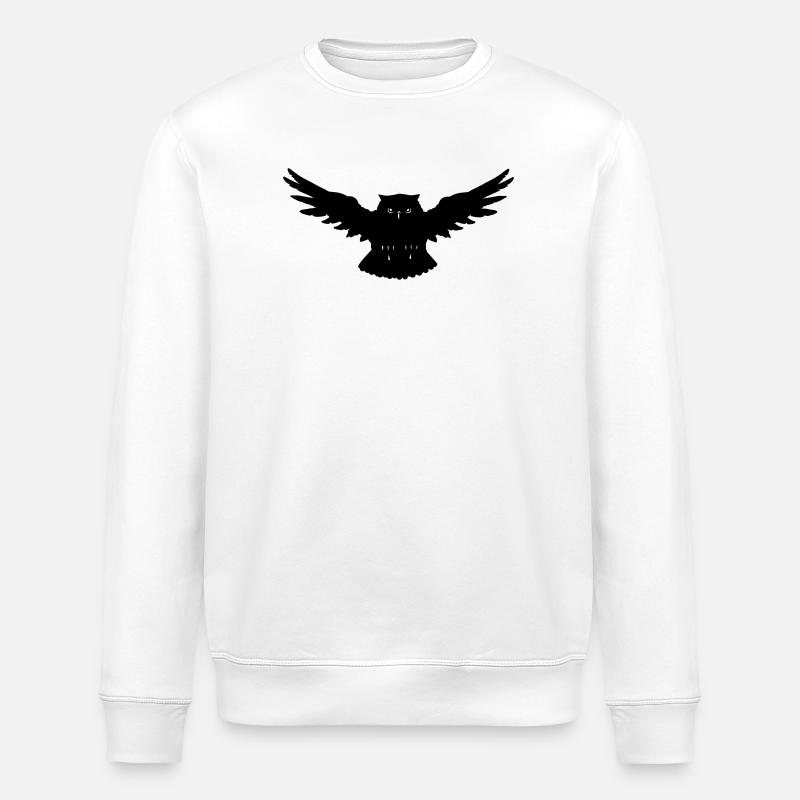 Eule im Angriff - Stanley/Stella Unisex Bio-Sweatshirt ROLLER - Weiß