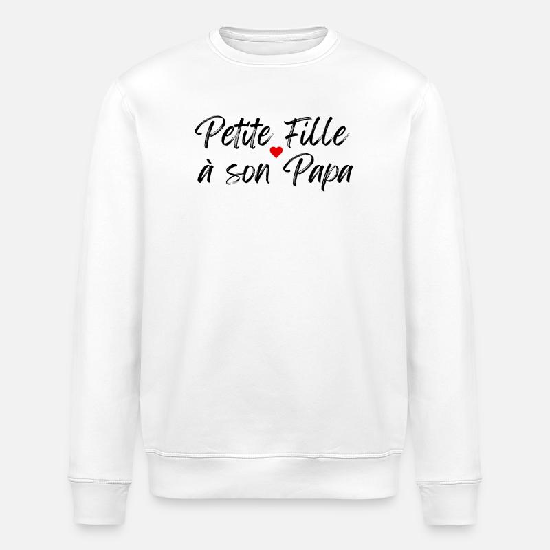 Kleines Mädchen mit ihrem Papa - Stanley/Stella Unisex Bio-Sweatshirt ROLLER - Weiß
