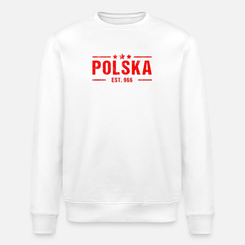POLOGNE ROUGE EST 966 - Sweat bio ROLLER Stanley/Stella Unisexe - blanc