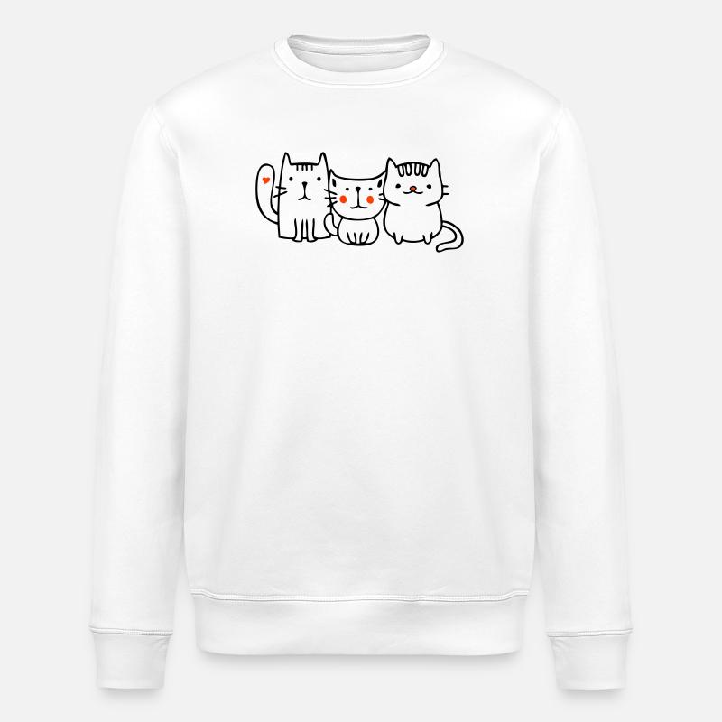 drei kleine Katzen - Stanley/Stella Unisex Bio-Sweatshirt ROLLER - Weiß