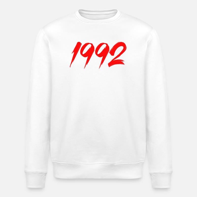 1992 Jahrgang Geschenk - Stanley/Stella Unisex Bio-Sweatshirt ROLLER - Weiß