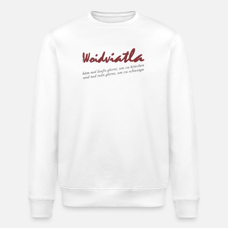 Woidviatla Script Logo - Stanley/Stella ROLLER Unisex Organic Sweatshirt - white