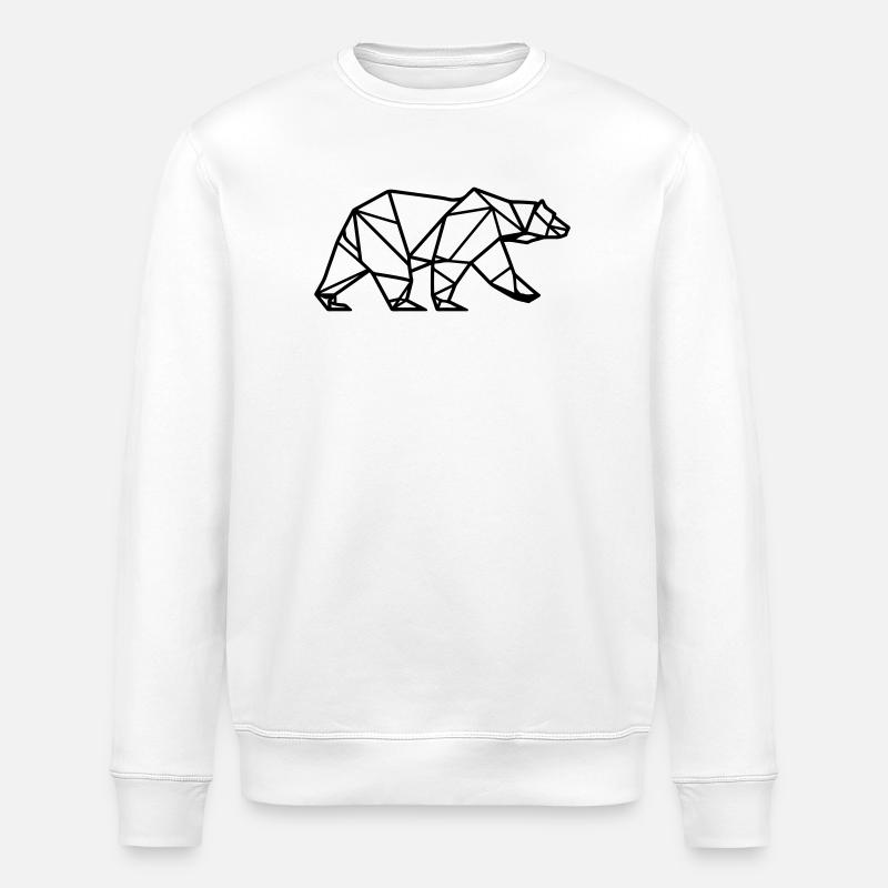 Icône polygonale de l’ours polaire - Sweat bio ROLLER Stanley/Stella Unisexe - blanc