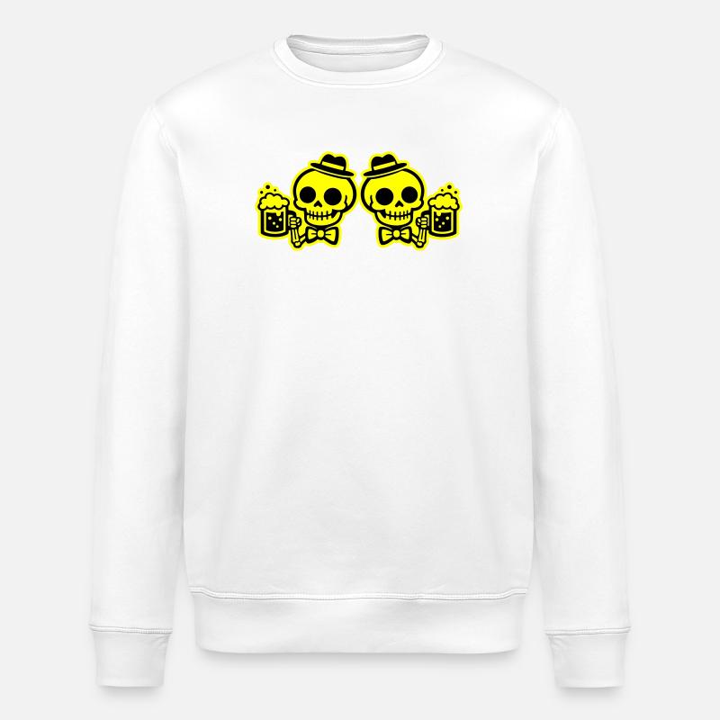 Équipe Skeleton Beer Bachelors - Sweat bio ROLLER Stanley/Stella Unisexe - blanc