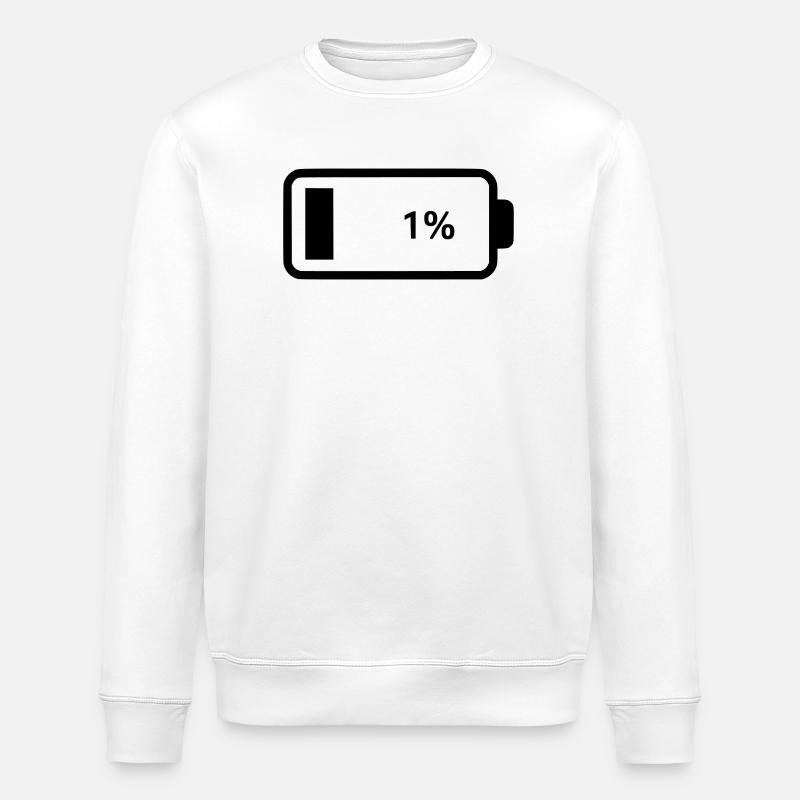 Empty battery battery 1% - Stanley/Stella ROLLER Unisex Organic Sweatshirt - white