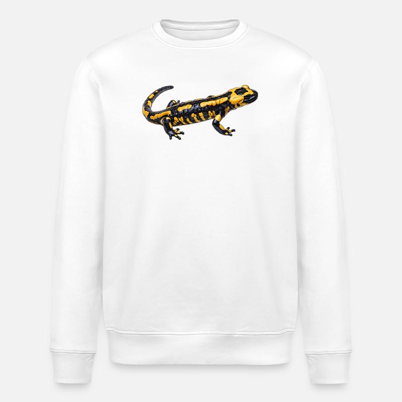Fire salamander design - Stanley/Stella ROLLER Unisex Organic Sweatshirt - white