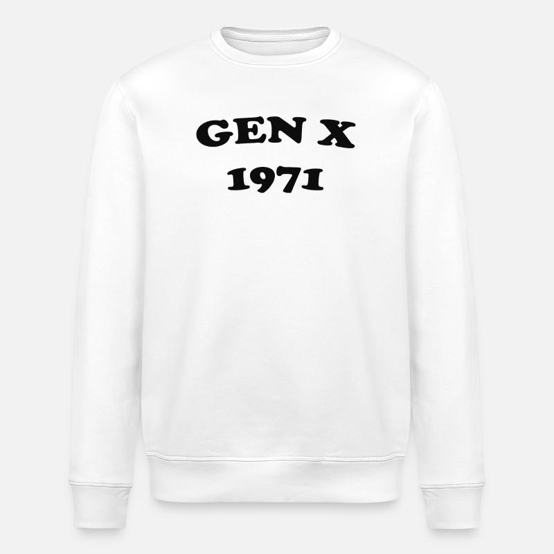 T-shirt rétro Logo Gen X 1971 - Sweat bio ROLLER Stanley/Stella Unisexe - blanc