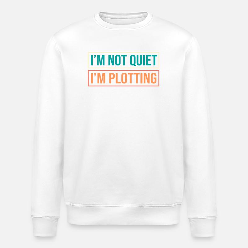 Anxiety Anxious Scaredy Introvert - Stanley/Stella ROLLER Unisex Organic Sweatshirt - white