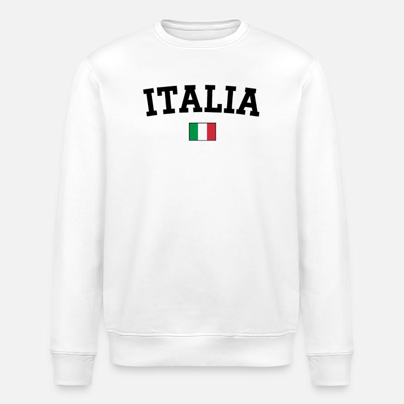Italy Flag Design Black - Stanley/Stella ROLLER Unisex Organic Sweatshirt - white