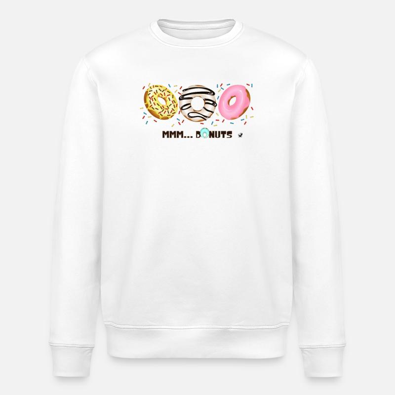 Glazed Donuts with Sprinkles Illustration - Stanley/Stella ROLLER Unisex Organic Sweatshirt - white