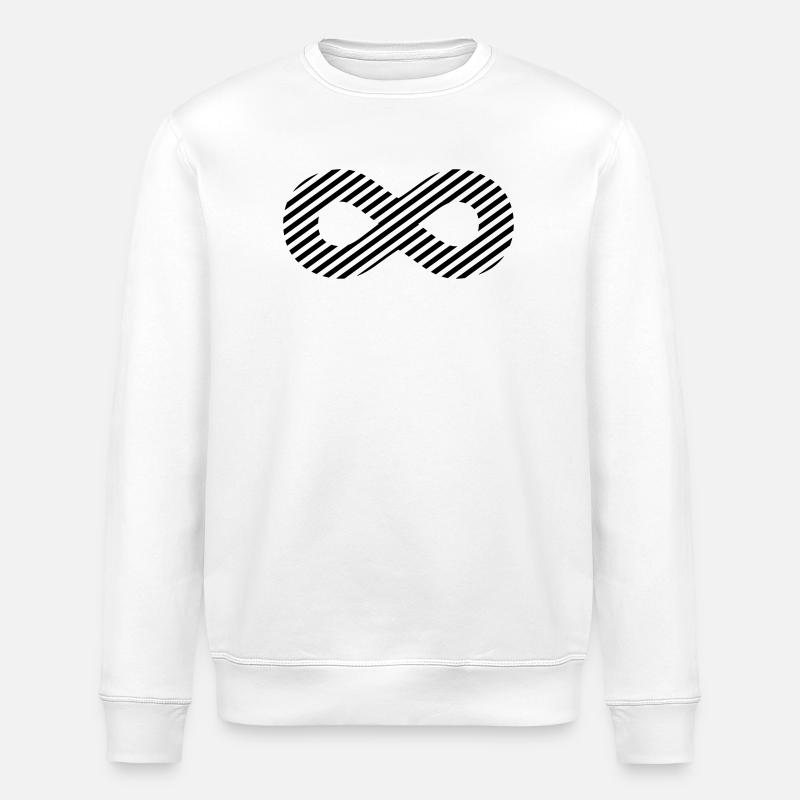 Infinity sign - pattern stripes - Stanley/Stella ROLLER Unisex Organic Sweatshirt - white