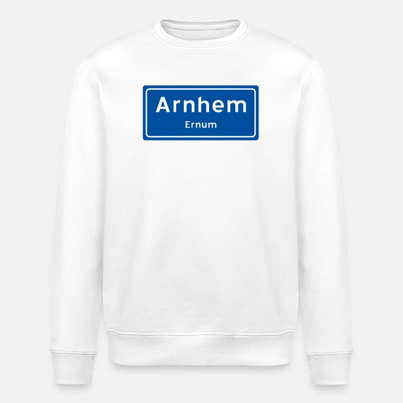 Arnhem place name sign - Stanley/Stella ROLLER Unisex Organic Sweatshirt - white