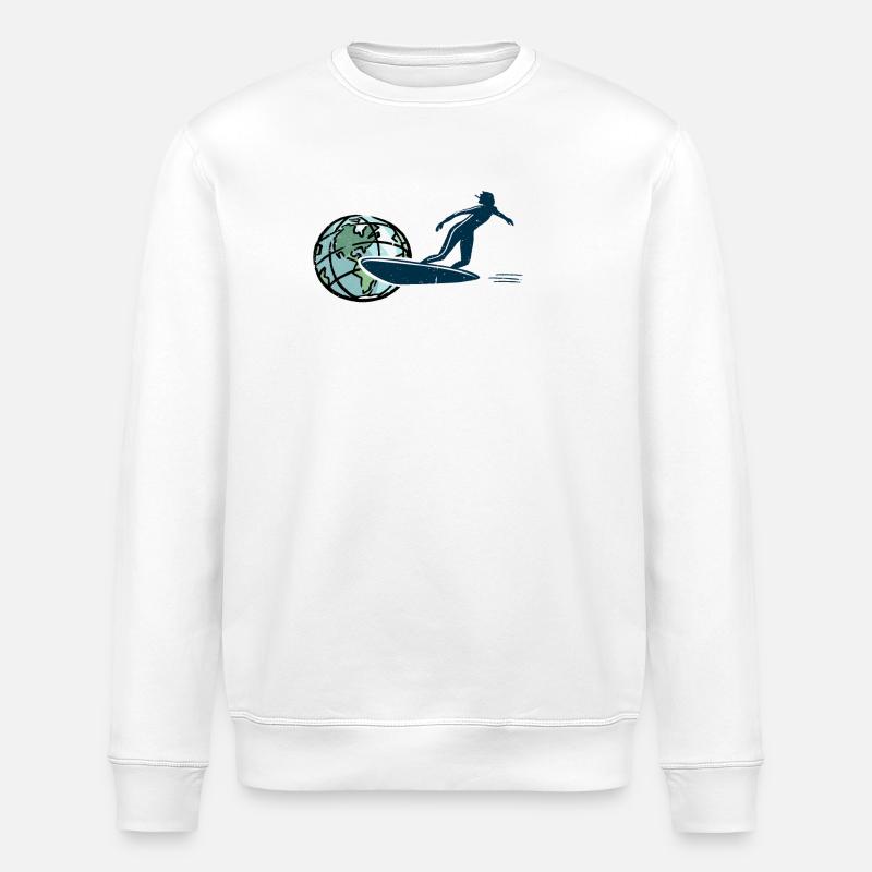 SURF over the World - Stanley/Stella Unisex Bio-Sweatshirt ROLLER - Weiß