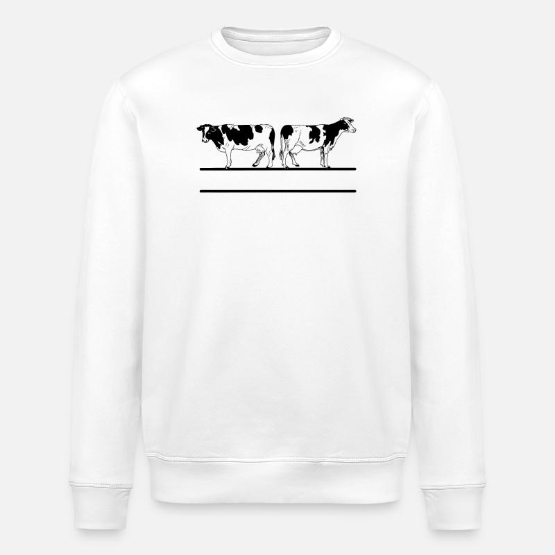 Monogramme de vaches blanches noires - Sweat bio ROLLER Stanley/Stella Unisexe - blanc
