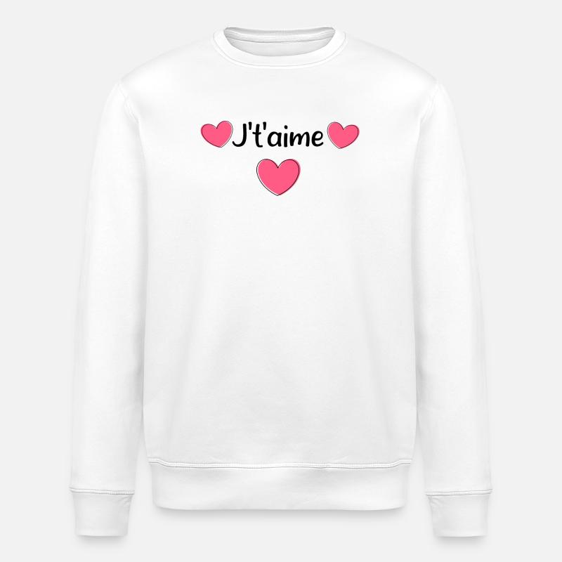 Saint-Valentin cœur rose, st.valentin - Sweat bio ROLLER Stanley/Stella Unisexe - blanc