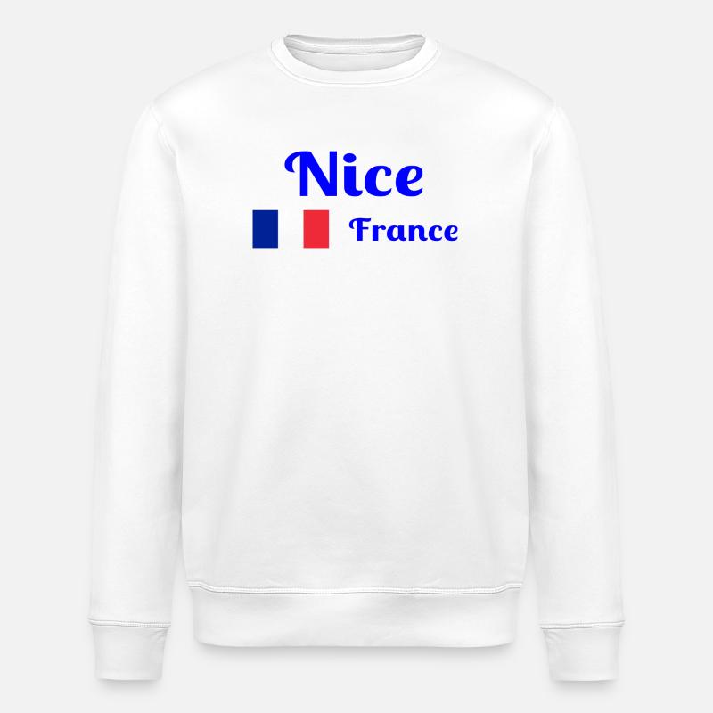 Nizza Frankreich - Stilvolle Drucke - Stanley/Stella Unisex Bio-Sweatshirt ROLLER - Weiß