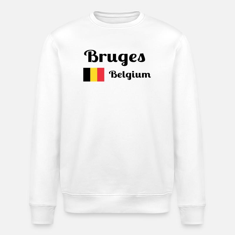 Bruges Belgique - Imprimés élégants - Sweat bio ROLLER Stanley/Stella Unisexe - blanc