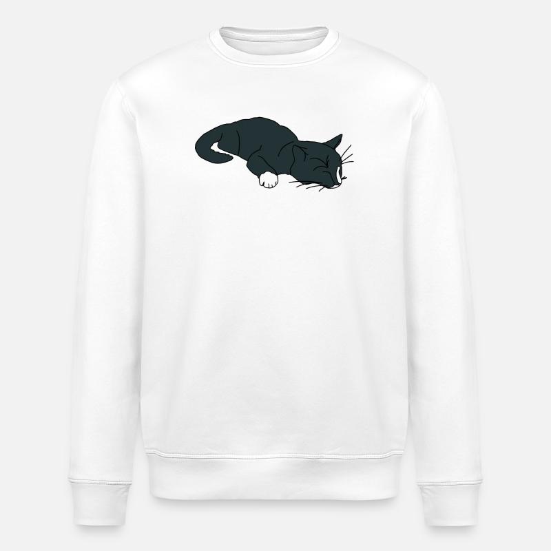 Schlafende Katze - Stanley/Stella Unisex Bio-Sweatshirt ROLLER - Weiß