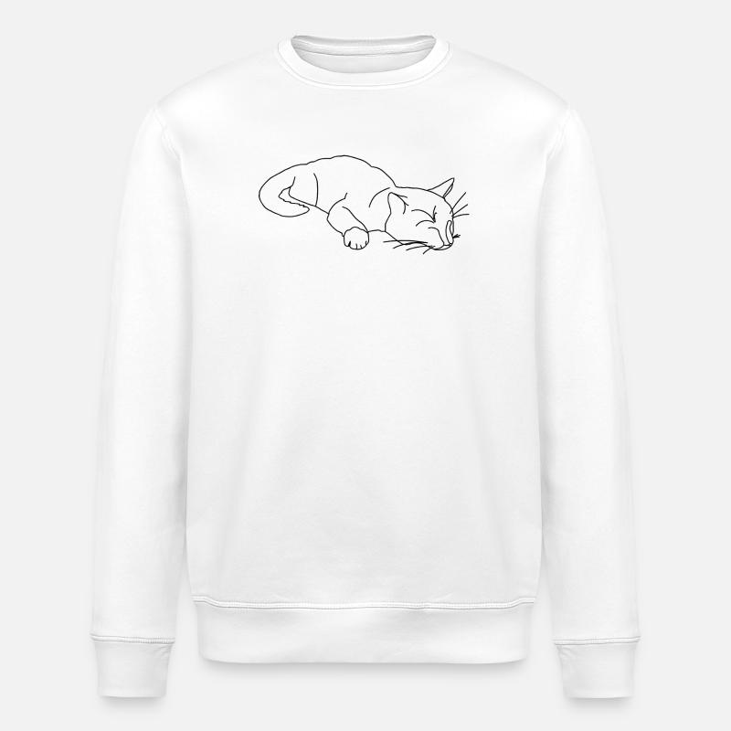 Croquis du chat endormi - Sweat bio ROLLER Stanley/Stella Unisexe - blanc