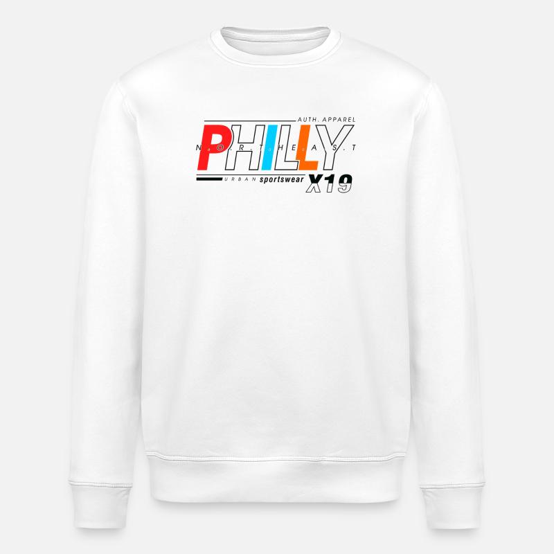 Abstract Geometric Pattern Design - Stanley/Stella ROLLER Unisex Organic Sweatshirt - white