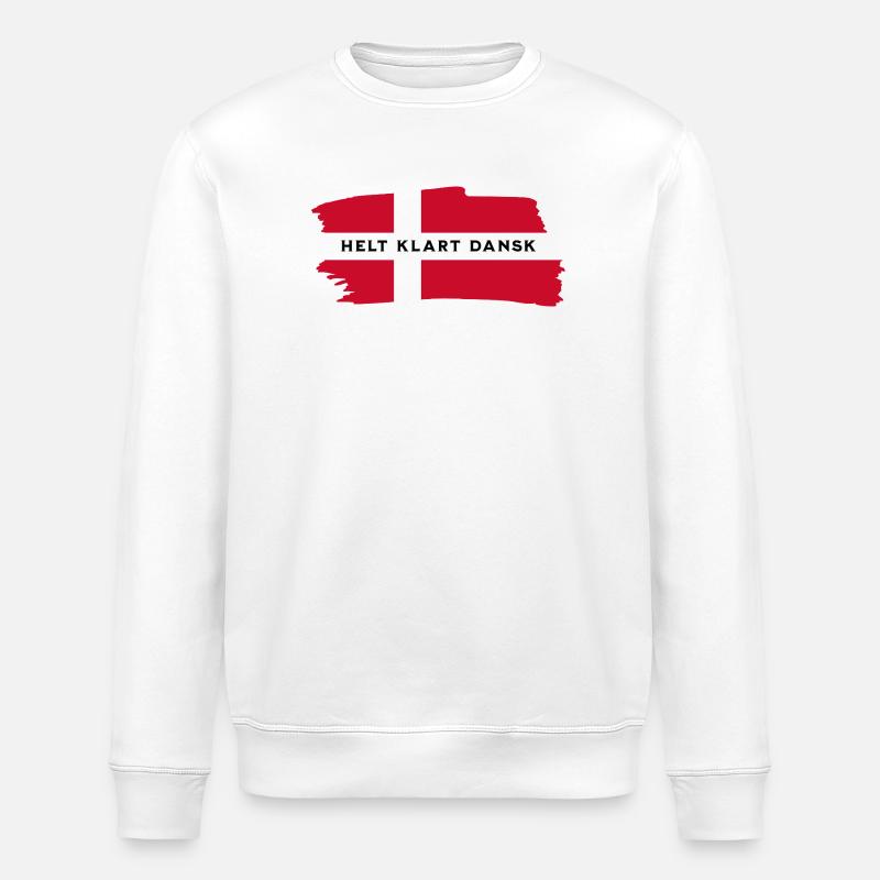 Dänische Flagge - Stanley/Stella Unisex Bio-Sweatshirt ROLLER - Weiß