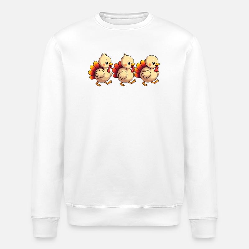 Bébé dinde de Thanksgiving - Sweat bio ROLLER Stanley/Stella Unisexe - blanc