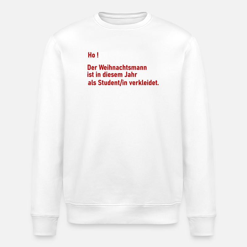 Santa Claus as a student - Stanley/Stella ROLLER Unisex Organic Sweatshirt - white