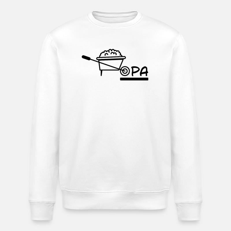 Opa Schubkarren Gartenarbeit - Stanley/Stella Unisex Bio-Sweatshirt ROLLER - Weiß