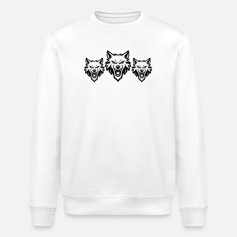 Meute d’équipe de loups - Sweat bio ROLLER Stanley/Stella Unisexe - blanc