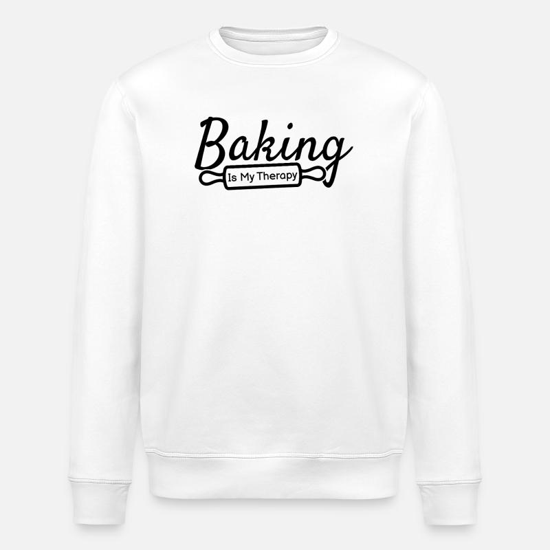 Baking Is My Therapy – Backen Spruch - Stanley/Stella Unisex Bio-Sweatshirt ROLLER - Weiß