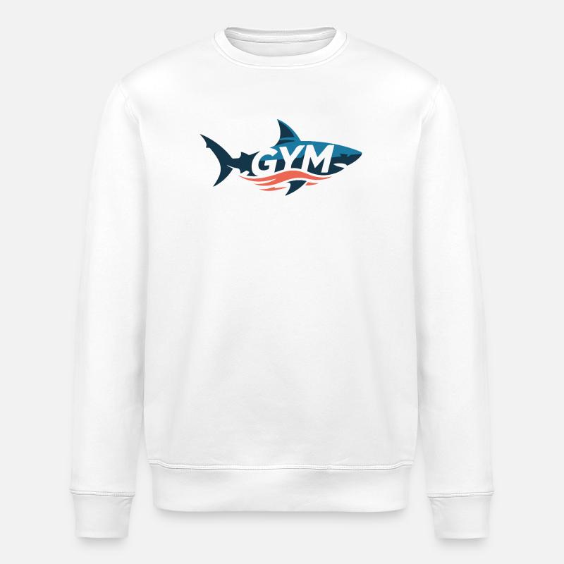 Aqua Shark Gym Emblem - Stanley/Stella Unisex Bio-Sweatshirt ROLLER - Weiß