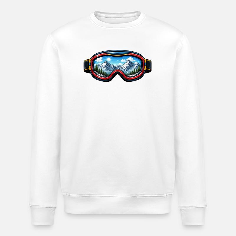  Skibrille Landschaft - Stanley/Stella Unisex Bio-Sweatshirt ROLLER - Weiß